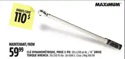 Canadian Tire MAXIMUM 1⁄2˝ DRIVE TORQUE WRENCH offer