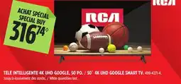 Canadian Tire RCA 50˝ 4K UHD GOOGLE SMART TV offer