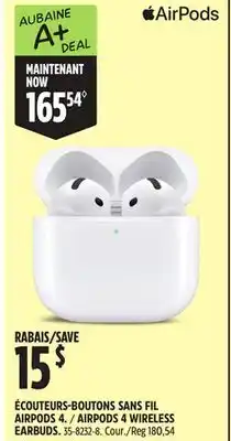 Canadian Tire AIRPODS 4 WIRELESS EARBUDS offer