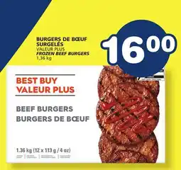 Marché Bonichoix VALEUR PLUS FROZEN BEEF BURGERS offer