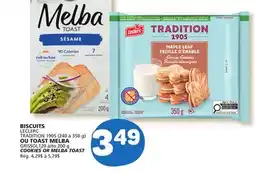 Marché Bonichoix LECLERC TRADITION 1905 COOKIES (240 to 350 g) OR GRISSOL MELBA TOAST 120 to 200 g offer