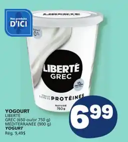 Marché Bonichoix LIBERTÉ GREC (650 or 750 g) MÉDITERRANÉE (900 g) YOGURT offer