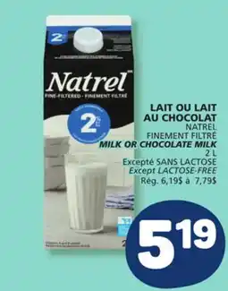 Marché Bonichoix NATREL FINEMENT FILTRÉ MILK OR CHOCOLATE MILK offer