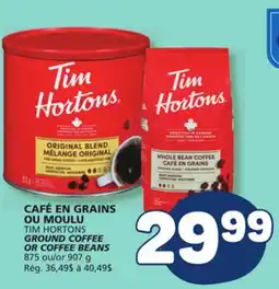 Marché Bonichoix TIM HORTONS GROUND COFFEE OR COFFEE BEANS offer