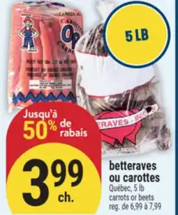 Marché Adonis BETTERAVES OU CAROTTES | CARROTS OR BEETS offer