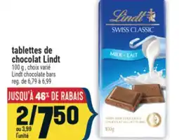 Marché Adonis TABLETTES DE CHOCOLAT LINDT | LINDT CHOCOLATE BARS offer