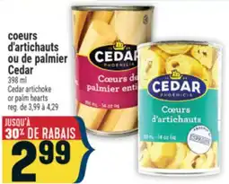 Marché Adonis COEURS D'ARTICHAUTS OU DE PALMIER CEDAR | CEDAR ARTICHOKE OR PALM HEARTS offer