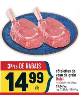 Marché Adonis CÔTELETTES DE VEAU DE GRAIN HALAL | HALAL GRAIN VEAL CHOPS offer