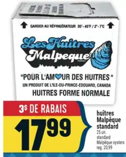 Marché Adonis HUÎTRES MALPÈQUE STANDARD | STANDARD MALPÊQUE OYSTERS offer