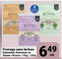 Pasquier Fromage sans lactose Emmental, Parmesan ou Suisse Riviera offer