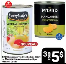 Pasquier Fruits en conserve Everybody's 398ml ou Mandarines dans un sirop léger M'Lord 284ml offer