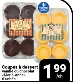 Pasquier Coupes à dessert vanille ou chocolat Marie-Anne offer