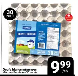 Pasquier Oeufs blancs calibre gros Fermes Burnbrae 30 unités offer