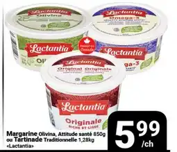Pasquier Margarine Olivina, Attitude santé 850g ou Tartinade Traditionnelle 1,28kg offer