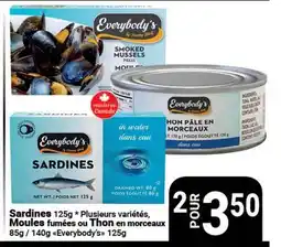Pasquier Sardines 125g * Plusieurs variétés, Moules fumées ou Thon en morceaux offer