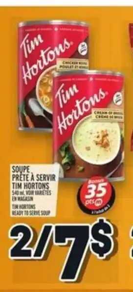 Metro Soupe prête à servir Tim Hortons offer