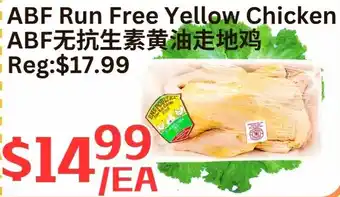 Farm Fresh Supermarket ABF Run Free Yellow Chicken offer