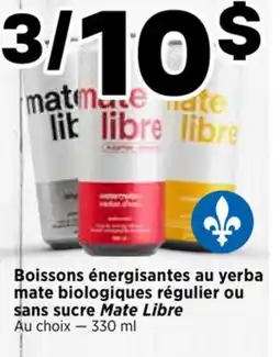 Val-Mont Boissons énergisantes au yerba mate biologiques régulier ou sans sucre Mate Libre offer