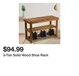 Wayfair 3-Tier Solid Wood Shoe Rack offer