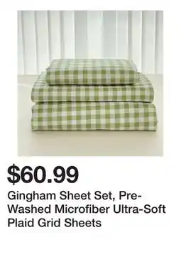 Wayfair Gingham Sheet Set, Pre-Washed Microfiber Ultra-Soft Plaid Grid Sheets offer