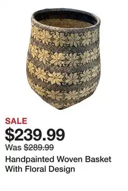 Wayfair Handpainted Woven Basket With Floral Design offer