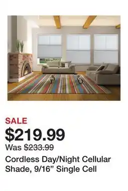 Wayfair Cordless Day/Night Cellular Shade, 9/16 Single Cell offer