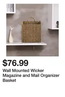 Wayfair Wall Mounted Wicker Magazine and Mail Organizer Basket offer