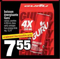 Super C BOISSON ÉNERGISANTE GURU offer