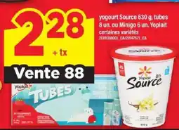 Maxi Yoplait yogourt Source 630 g, tubes 8 un. ou Minigo 6 un offer