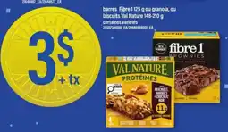 Maxi Barres Fibre 1 ou Granola, ou Biscuits Val Nature offer
