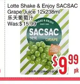 Bestco Food Mart Lotte shake & enjoy sacsac grape juice offer