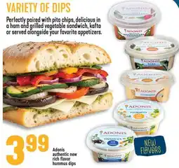 Marché Adonis Adonis authentic new rich flavor hummus dips offer