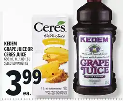 Metro KEDEM GRAPE JUICE OR CERES JUICE offer
