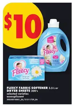 No Frills FLEECY FABRIC SOFTENER, 3.5 L or DRYER SHEETS, 200's offer