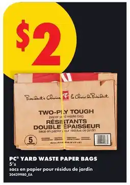 No Frills PC YARD WASTE PAPER BAGS, 5's offer