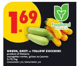 No Frills GREEN, GREY or YELLOW ZUCCHINI offer