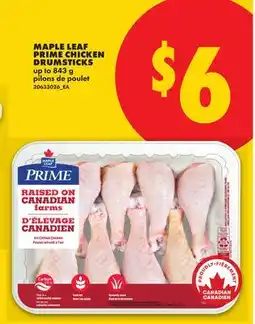 No Frills MAPLE LEAF PRIME CHICKEN DRUMSTICKS, up to offer