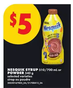 No Frills NESQUIK SYRUP, 510/700 mL or POWDER offer