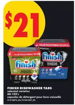 No Frills FINISH DISHWASHER TABS, 60-105's offer