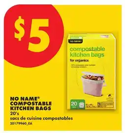 No Frills NO NAME COMPOSTABLE KITCHEN BAGS, 20's offer
