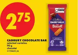 No Frills CADBURY CHOCOLATE BAR offer