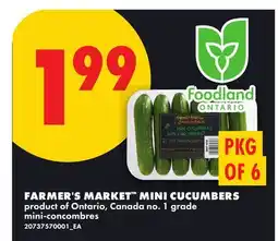 No Frills FARMER'S MARKET MINI CUCUMBERS, PKG OF 6 offer