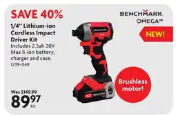 Home Hardware 1/4 Lithium-ion Cordless Impact Driver Kit offer