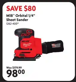 Home Hardware M18 Orbital 1/4 Sheet Sander offer