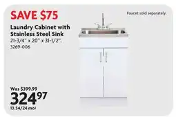 Home Hardware Laundry Cabinet with Stainless Steel Sink offer