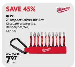 Home Hardware 10 Pc. 2 Impact Driver Bit Set offer