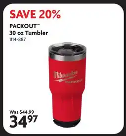 Home Hardware PACKOUT 30 oz Tumbler offer