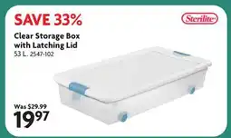 Home Hardware Clear Storage Box with Latching Lid offer