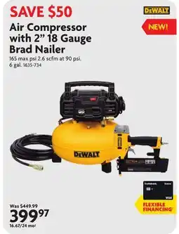 Home Hardware DEWALT Air Compressor with 2 18 Gauge Brad Nailer offer