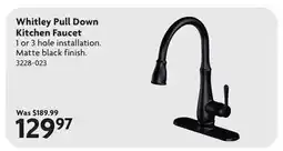 Home Hardware Whitley Pull Down Kitchen Faucet offer